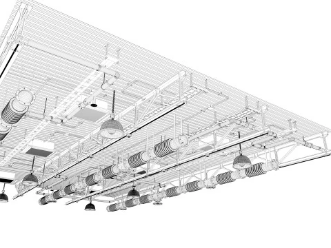 Tuyaux de ventilation au plafond 4 Modèle 3D