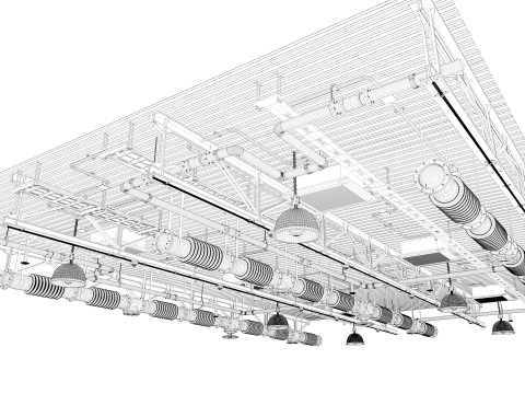 Tuyaux de ventilation au plafond 4 Modèle 3D