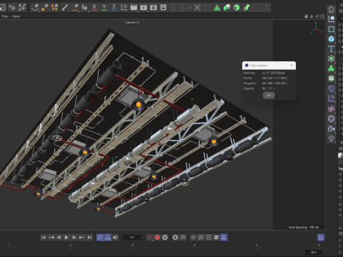 Ceiling Ventilation Pipes 4 3D Model