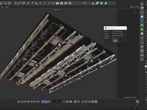 Tuyaux de ventilation au plafond 4 Modèle 3D