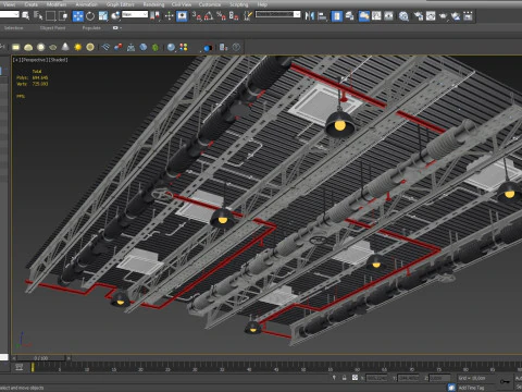 Tuyaux de ventilation au plafond 4 Modèle 3D