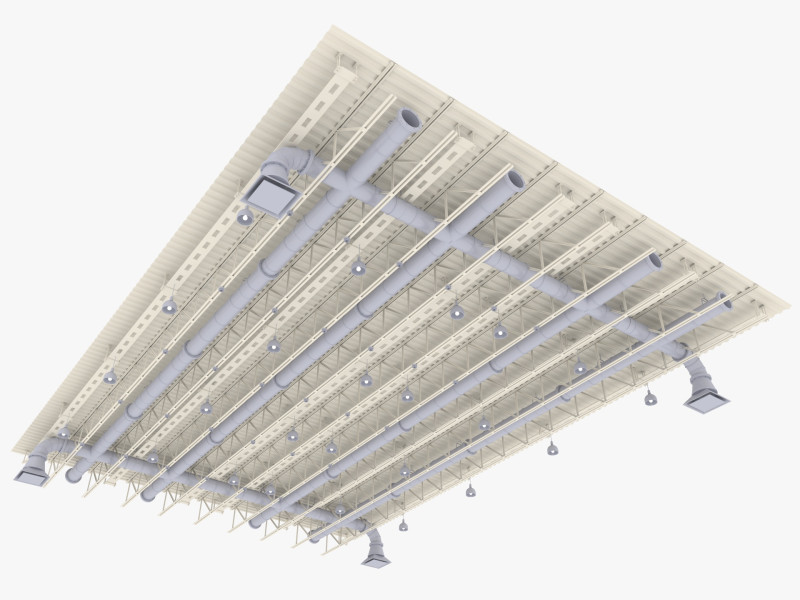 Ceiling Ventilation Pipes 6 3D Модель .c4d .max .obj .3ds .fbx .stl .blend