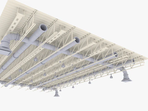 Ceiling Ventilation Pipes 6 3D Model