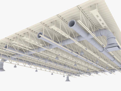 Ceiling Ventilation Pipes 6 3D Модель