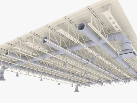 Ceiling Ventilation Pipes 6 3D Model