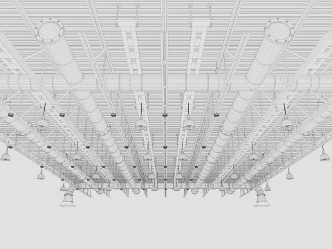 Ceiling Ventilation Pipes 6 3D Model