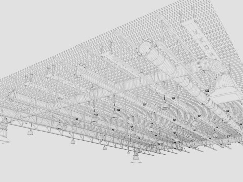 Ceiling Ventilation Pipes 6 3D Модель