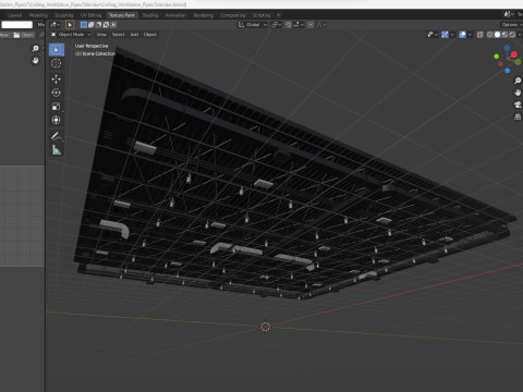 Ceiling Ventilation Pipes 7 3D Model