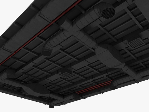Ceiling Ventilation Pipes 8 3D Model