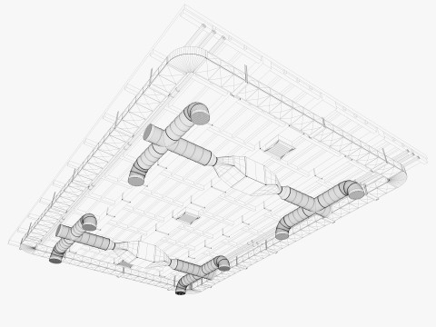 Ceiling Ventilation Pipes 8 3D Model