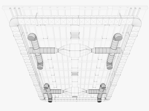Ceiling Ventilation Pipes 8 3D Model
