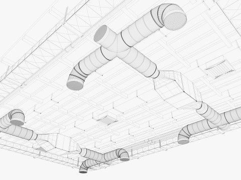 Ceiling Ventilation Pipes 8 3D Model