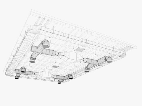 Ceiling Ventilation Pipes 8 3D Model