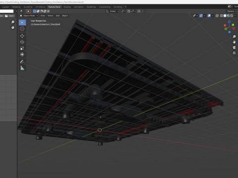 Ceiling Ventilation Pipes 8 3D Model