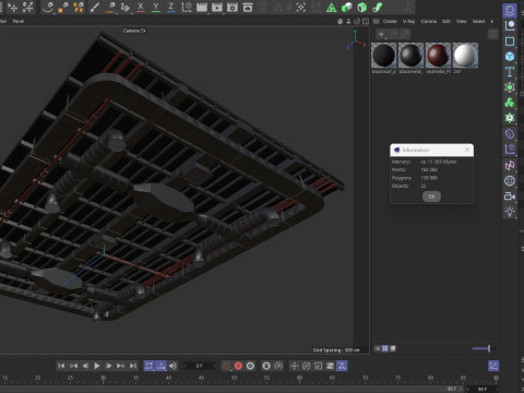 Ceiling Ventilation Pipes 8 3D Model