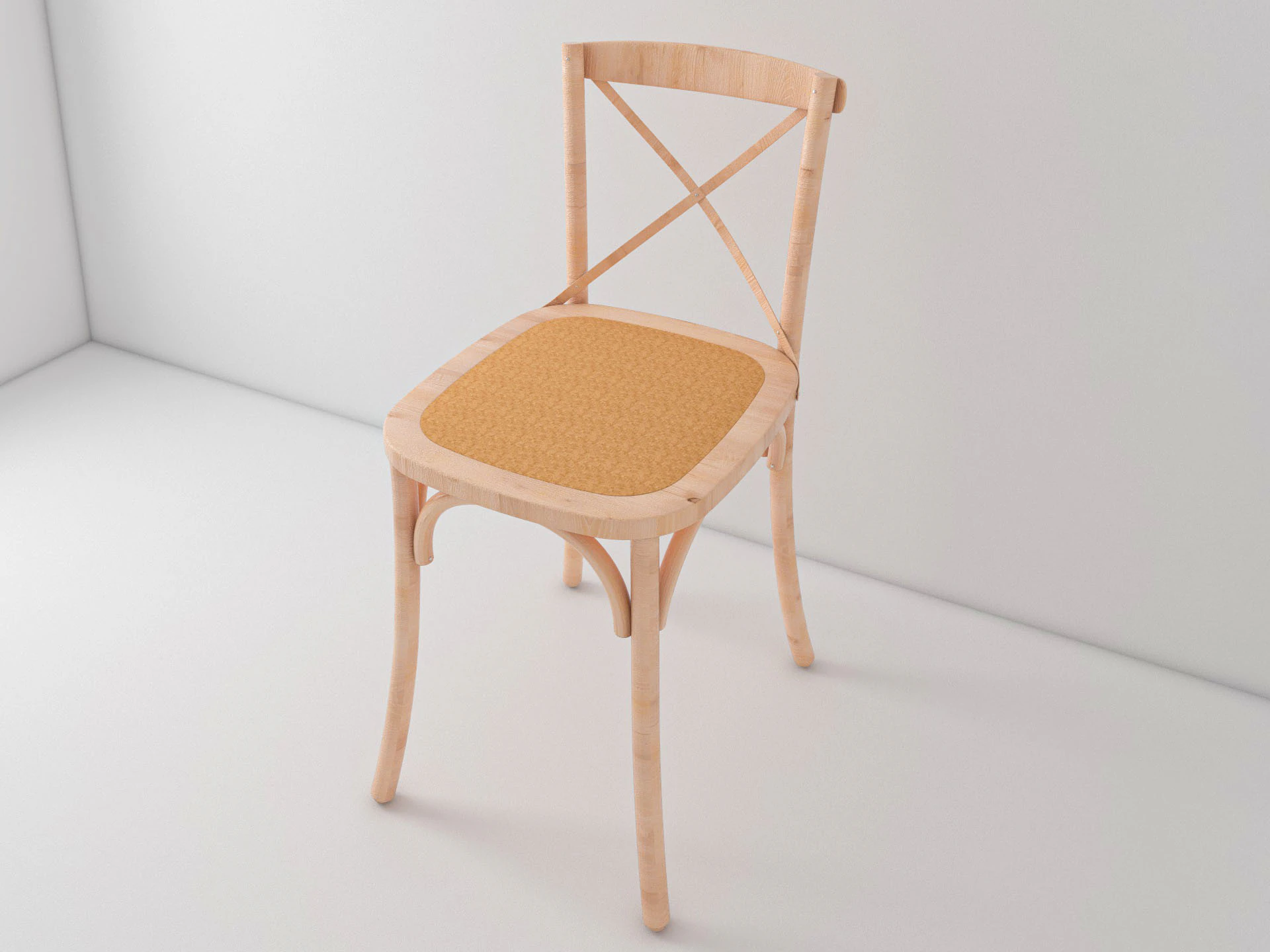 Chair Wood 3 3D Model .c4d .max .obj .3ds .fbx .stl .blend 