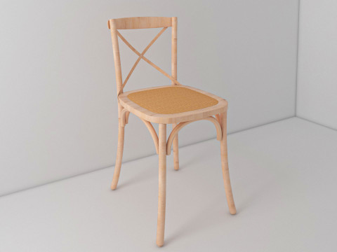 Chair Wood 3 Model 3D