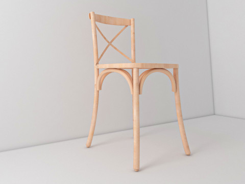 Chair Wood 3 Model 3D