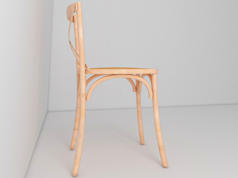 Chair Wood 3 Model 3D