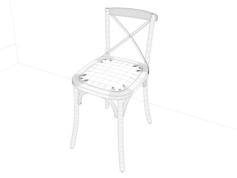 Chair Wood 3 Model 3D