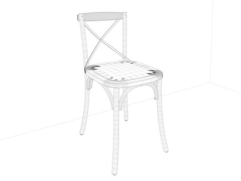 Chair Wood 3 Model 3D