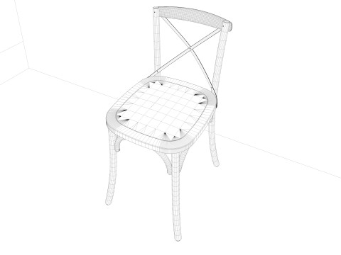 Chair Wood 3 Model 3D