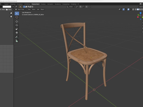 Chair Wood 3 Model 3D