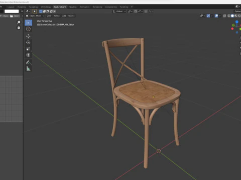 Chair Wood 3 3D Model