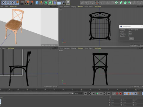 Chair Wood 3 3D Model