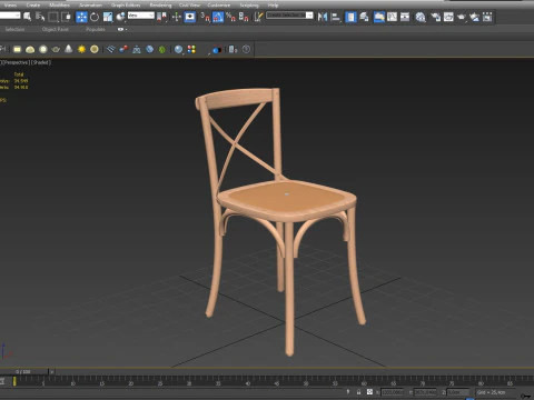 Chair Wood 3 3D Model