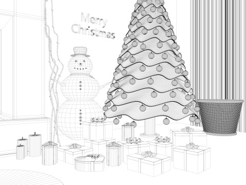 Christmas Fireplace 3D Model