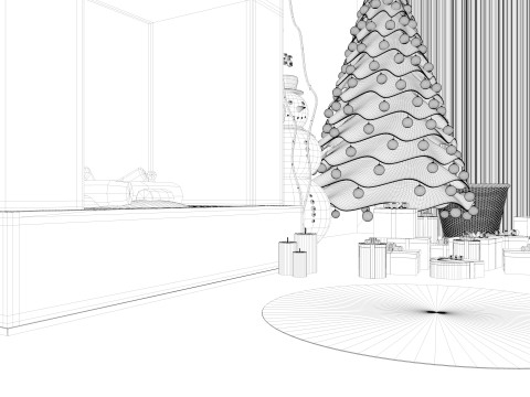 Christmas Fireplace 3D Model