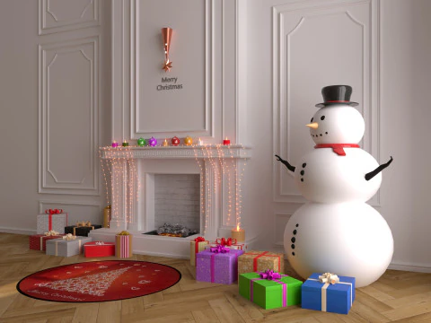 Christmas Fireplace 2 3D Model