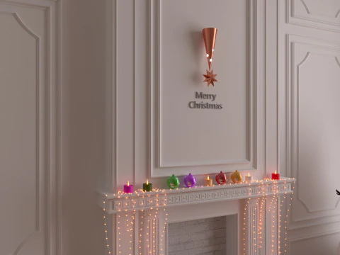 Christmas Fireplace 2 3D Model