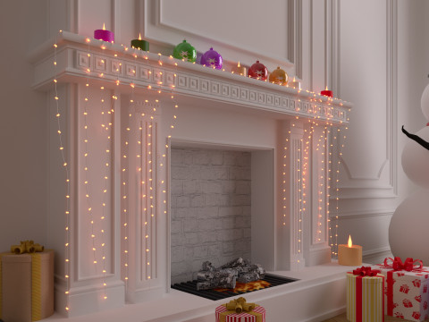 Christmas Fireplace 2 3D 모델