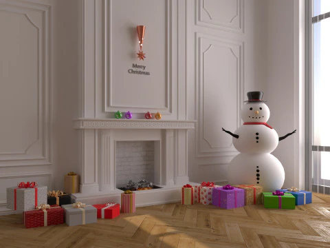 Christmas Fireplace 2 3D Model