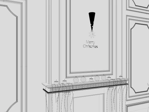 Christmas Fireplace 2 3D Model