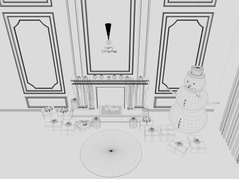 Christmas Fireplace 2 3D Model