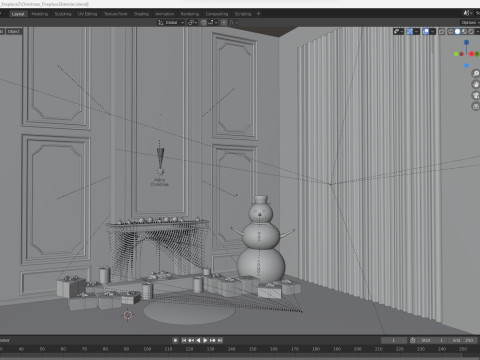 Christmas Fireplace 2 3D 모델