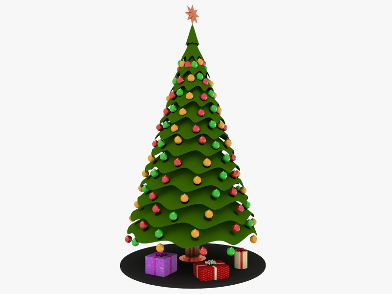 Christmas Tree 3D 模型 .c4d .max .obj .3ds .fbx .stl .blend 