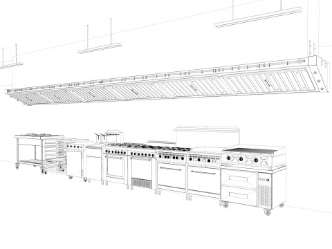 Commercial Kitchen Modelo 3D