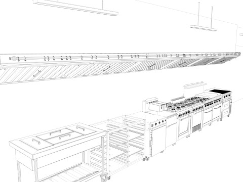 Commercial Kitchen Modelo 3D