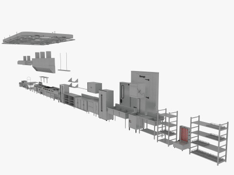 Commercial Kitchen Equipments 3D Model