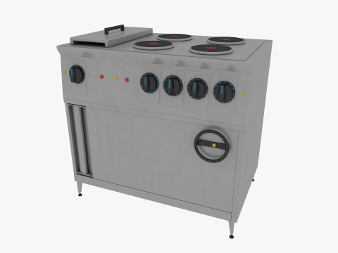 Commercial Kitchen Equipments 3D Model