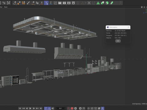 Commercial Kitchen Equipments 3D Model