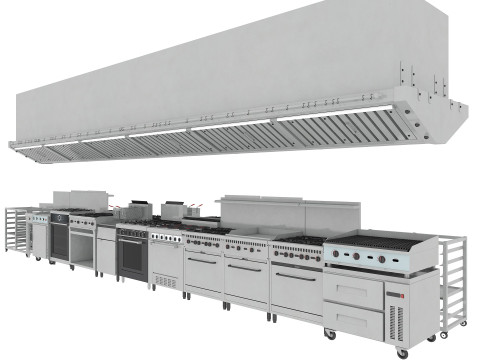 Commercial Kitchen Set 3D-Modell