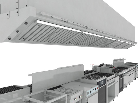 Commercial Kitchen Set Modelo 3D