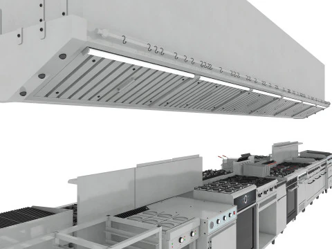 Commercial Kitchen Set 3D Model