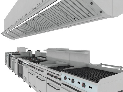 Commercial Kitchen Set Modelo 3D