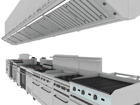 Commercial Kitchen Set 3D Model